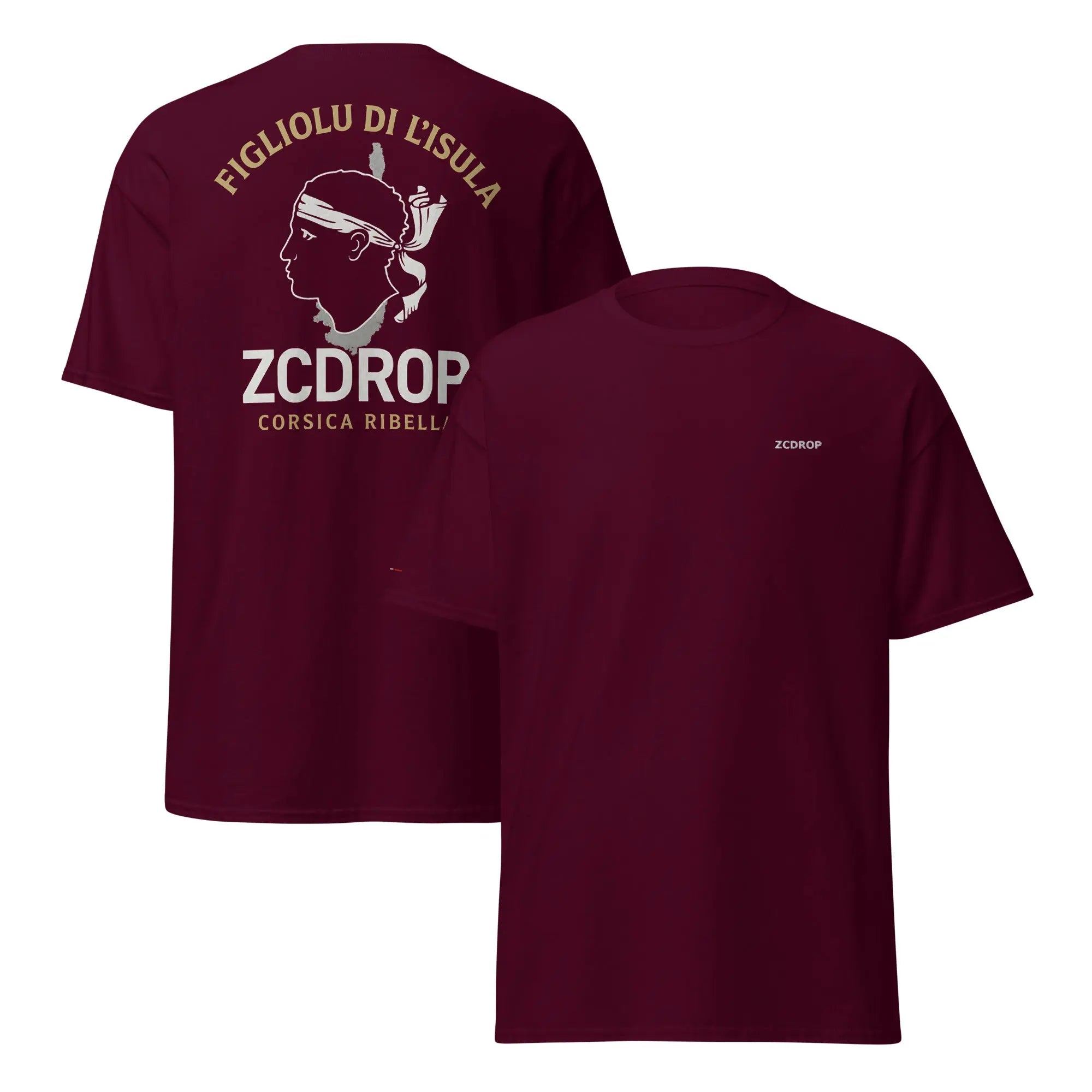 T-shirt unisexe ZCDROP–figliolu di l'isula zcdrop