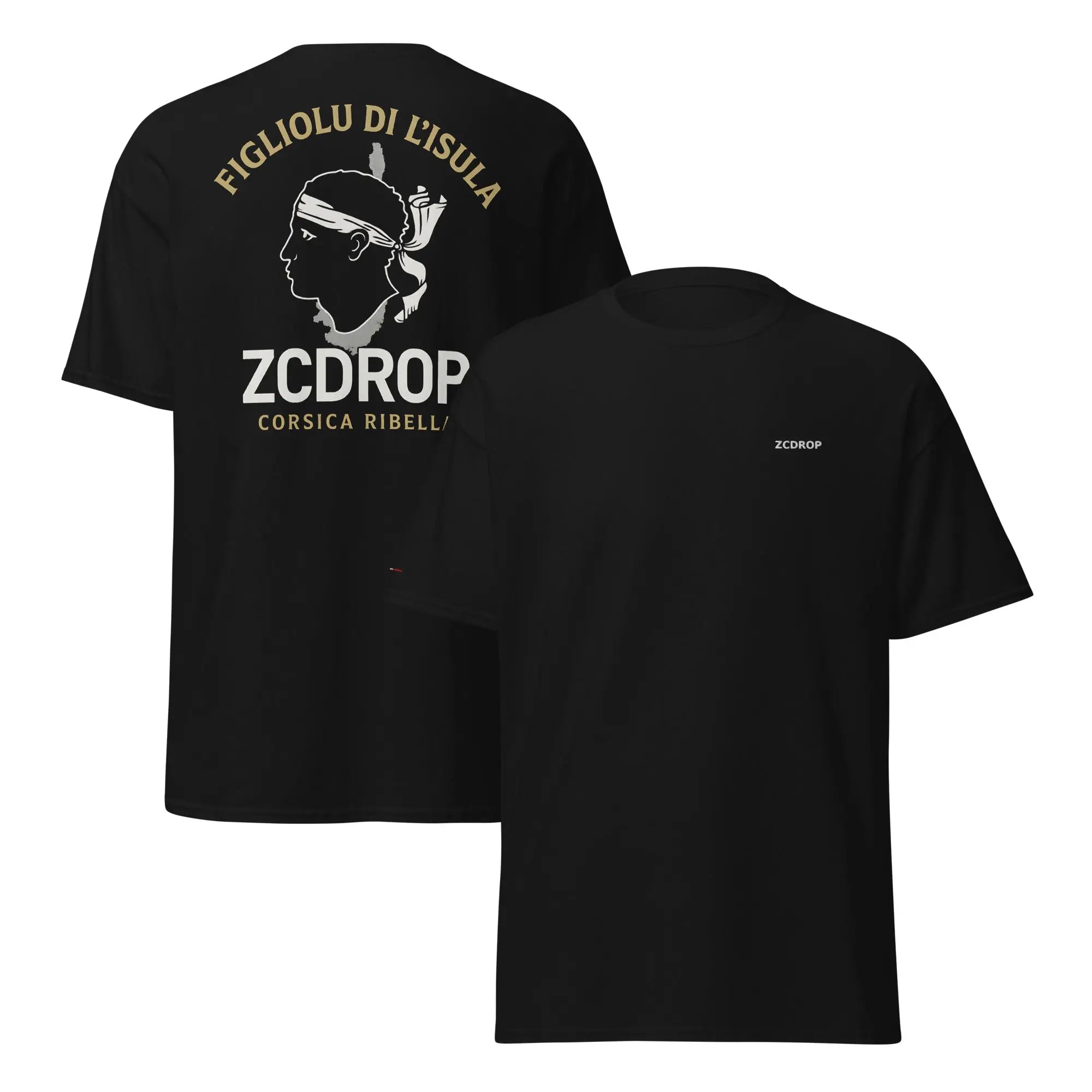 T-shirt unisexe ZCDROP–figliolu di l'isula zcdrop