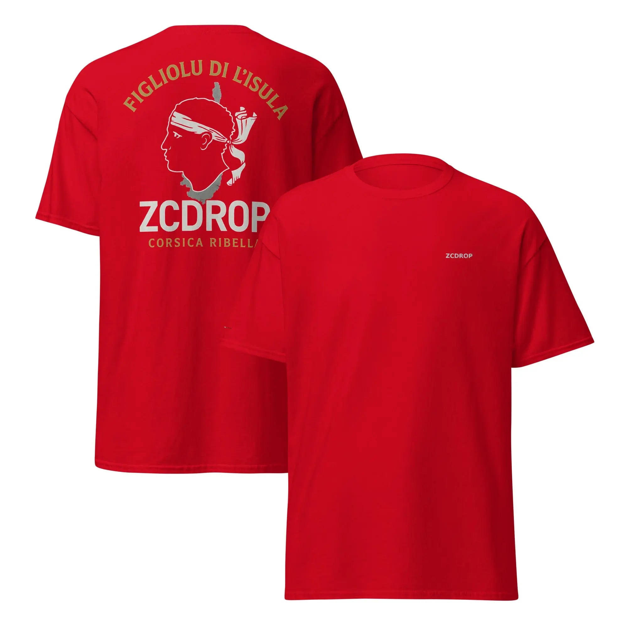 T-shirt unisexe ZCDROP–figliolu di l'isula zcdrop