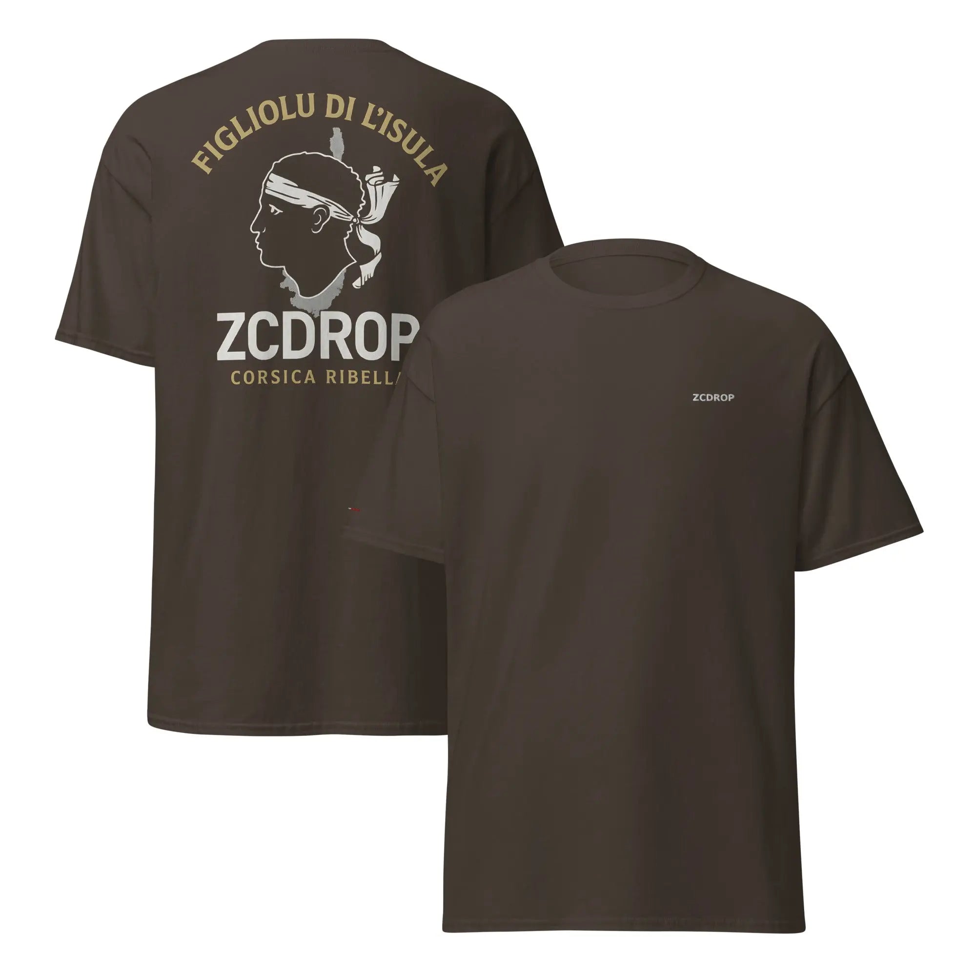 T-shirt unisexe ZCDROP–figliolu di l'isula zcdrop