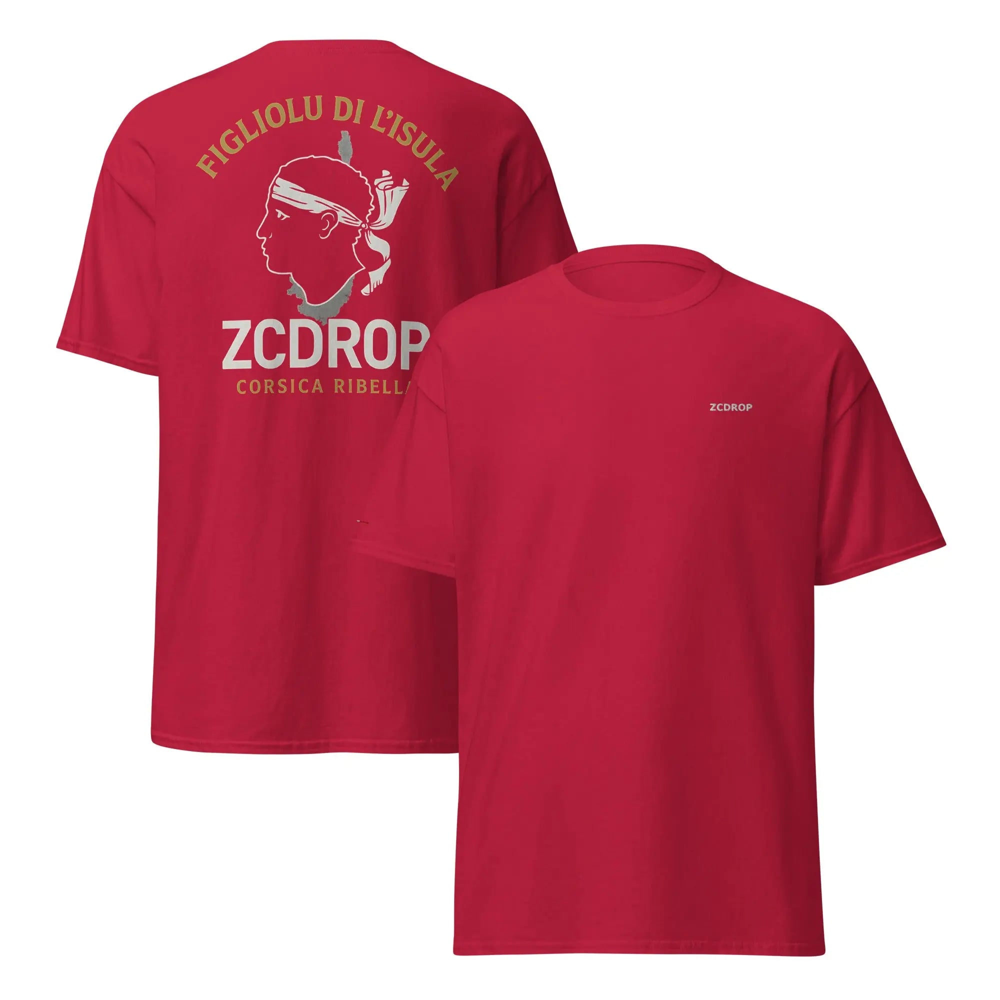 T-shirt unisexe ZCDROP–figliolu di l'isula zcdrop