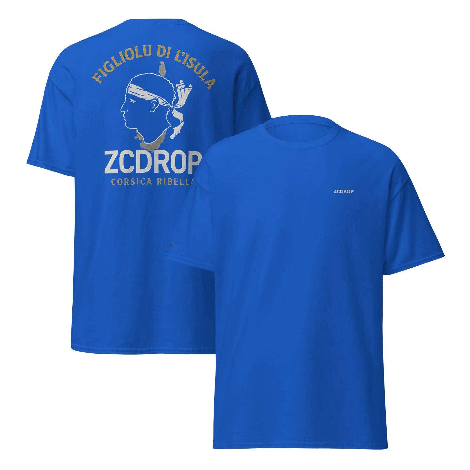 T-shirt unisexe ZCDROP–figliolu di l'isula zcdrop