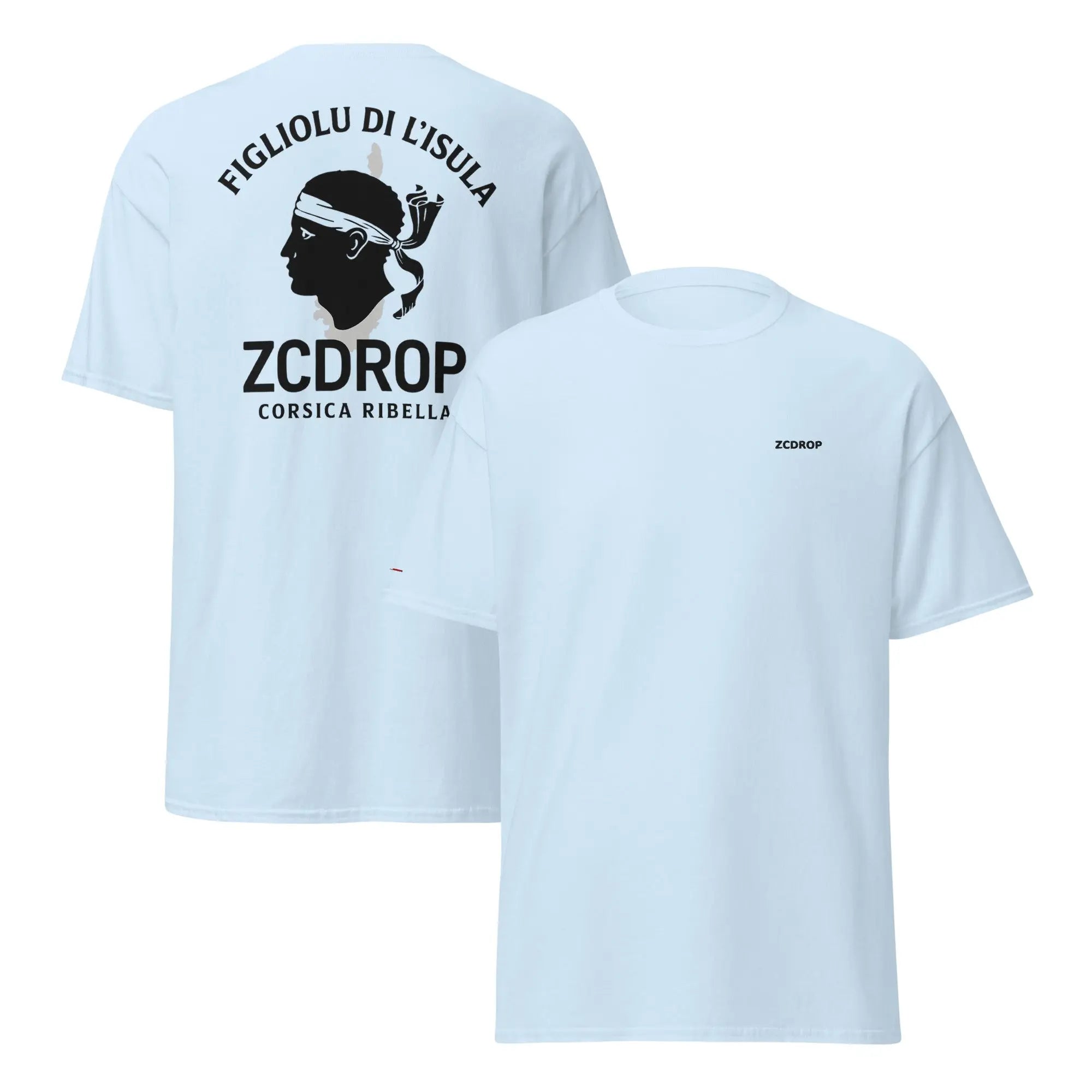 T-shirt unisexe ZCDROP–figliolu di l'isula zcdrop