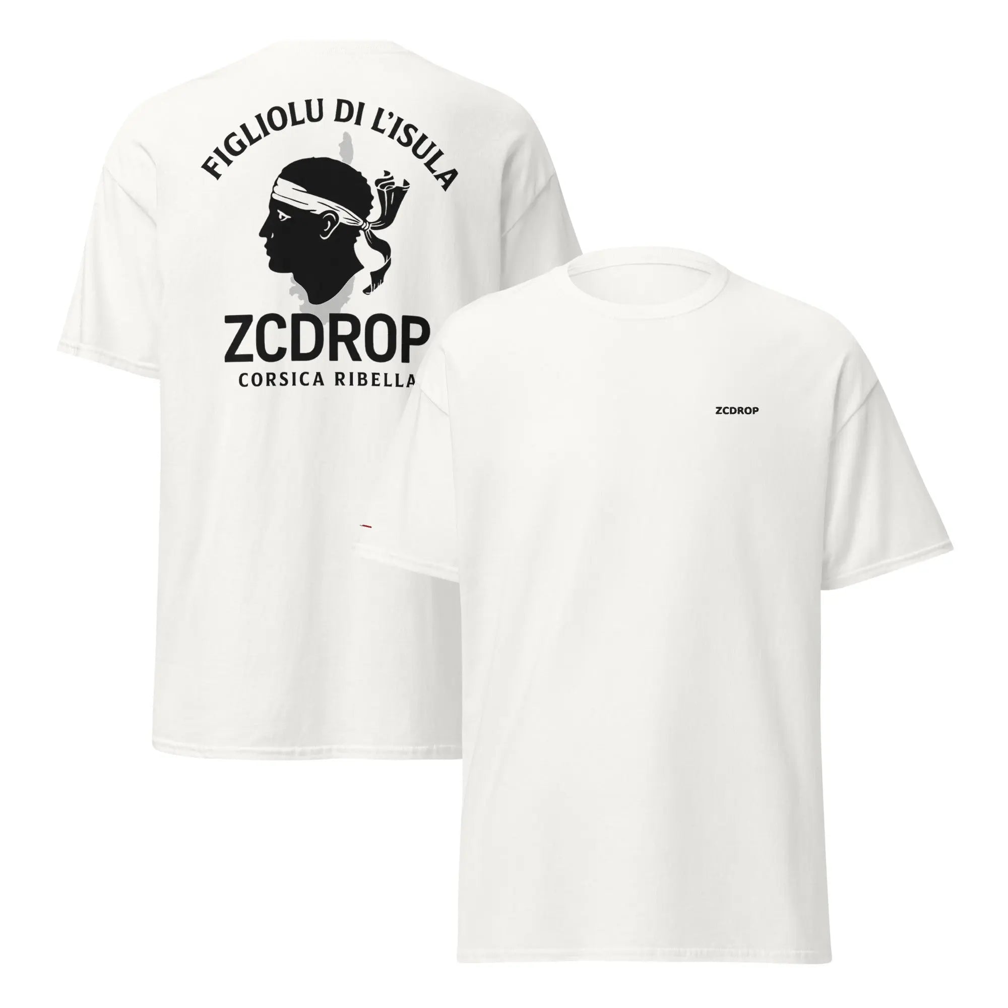 T-shirt unisexe ZCDROP–figliolu di l'isula zcdrop