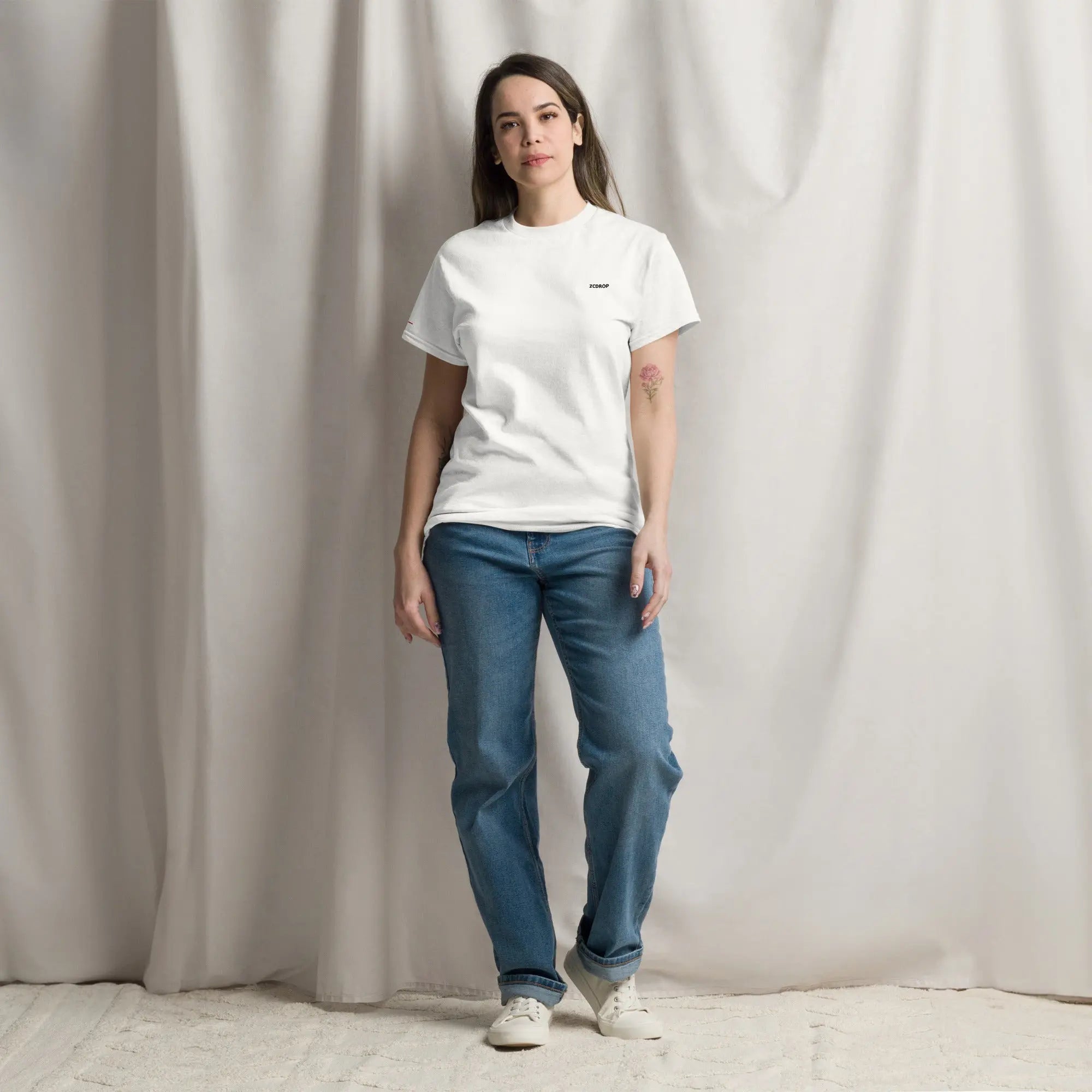 T-shirt Premium Casa Blanca • Design Édition Limitée • Art Line Mosquée Hassan II & Mer • Coton Bio Haut de Gamme zcdrop